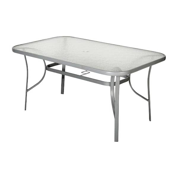 Unbranded Silver Rectangle Steel Outdoor Side Table