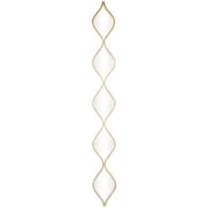59 in. x 7 in. Slim Stacked Chain 5 Layer Geometric Framed Gold Wall Mirror with Tear Drop Pattern