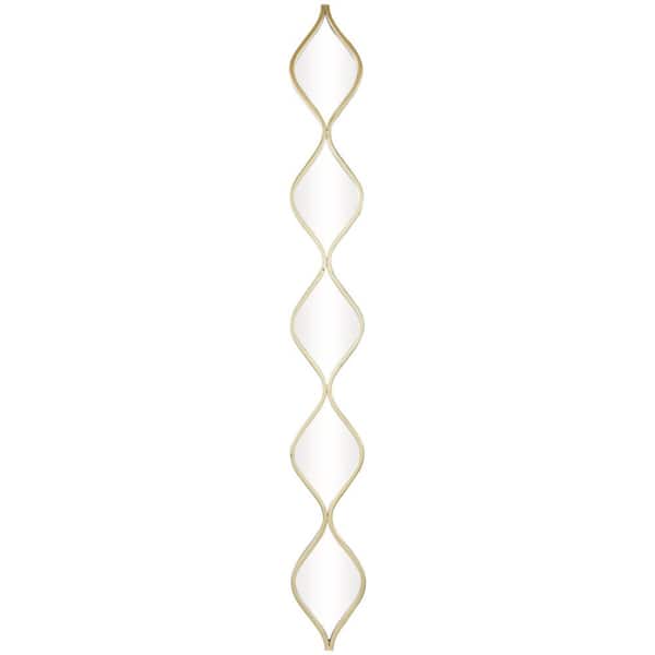 Litton Lane 59 in. x 7 in. Slim Stacked Chain 5 Layer Geometric Framed Gold Wall Mirror with Tear Drop Pattern