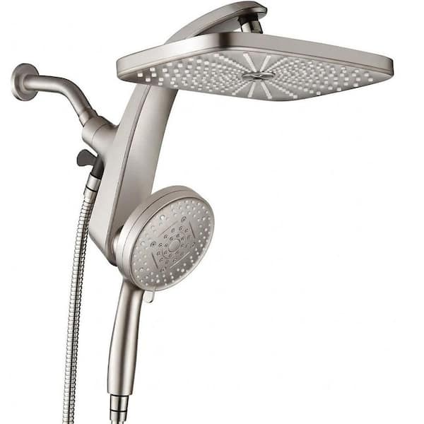 12 in Rainfall Shower Head with 9-Setting Handheld Spray Combo and Magnetic Docking for High Pressure