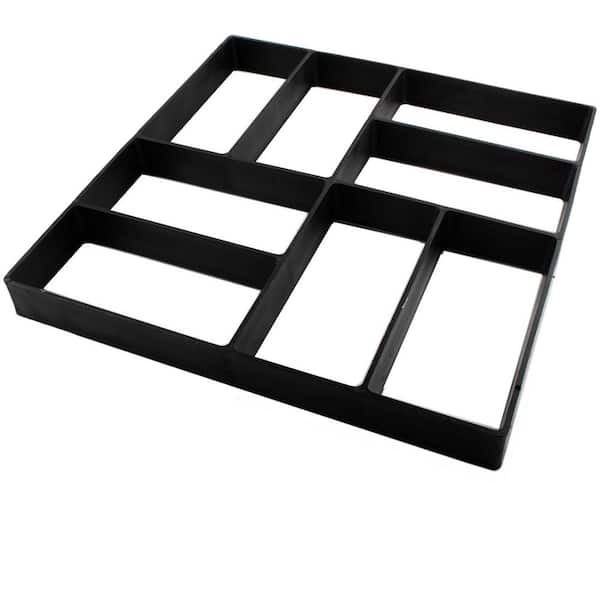 15.7 in. x 15.7 in. x 1.57 in. Walk Path Reused Concrete Molds for DIY Path Paving Garden Yard Patio, Black (1-Pack)