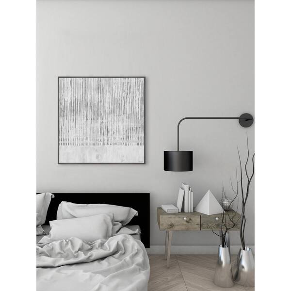 Grey Partition by Parvez Taj Floater Framed Canvas Abstract Art Print 12  in. x 12 in. JULNAS-40GWFF12 - The Home Depot