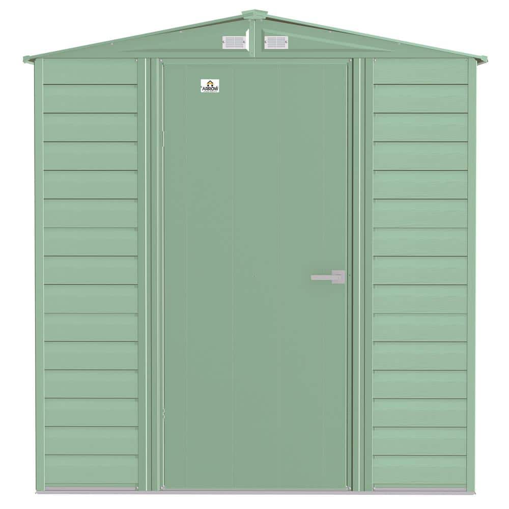 Sage Green 6x5 Steel Peak Roof Storage Shed