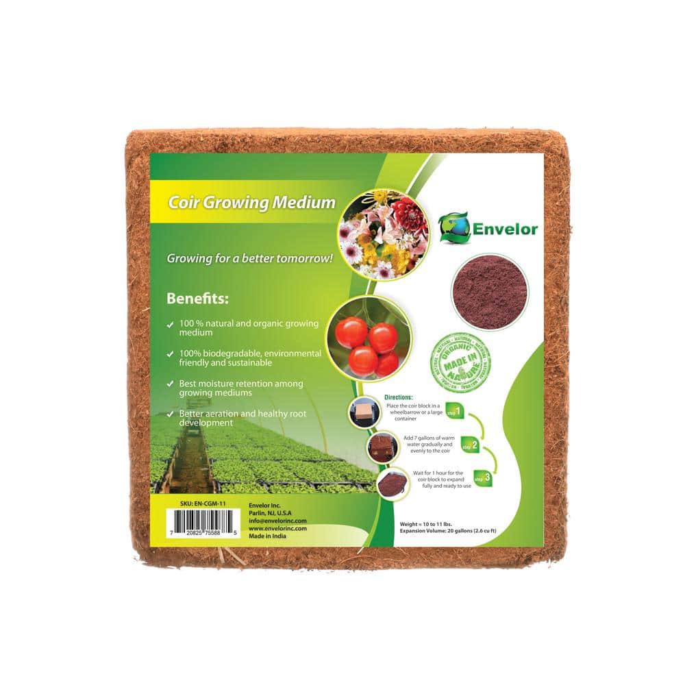ZeeDix 2 Pcs 100% Organic Coco Coir Brick Coconut Coir Bricks for Plants Gardening Herbs
