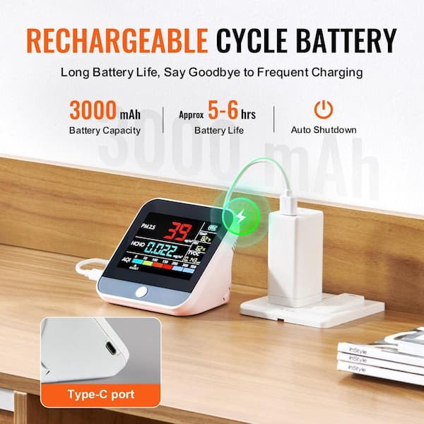 SKYSHALO Mini Air Quality Monitor 8-IN-1 Professional PM2. 5 PM10
