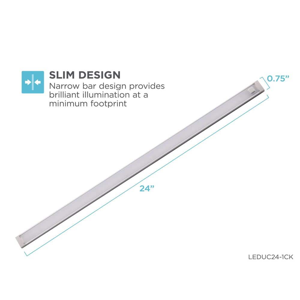 24" Cool White LED Under-Cabinet Lighting Kit with Touch-Free Activation