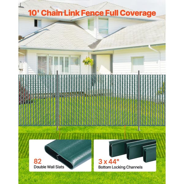 7-ft H x 1-in W Green Hdpe Privacy Chain Link Fence Slat 78-Pack