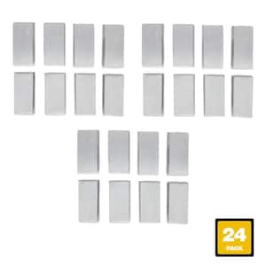 1/2 in. x 1 in. Clear Soft Rubber Like Plastic Self-Adhesive Rectangular Bumper Pads (24-Pack)