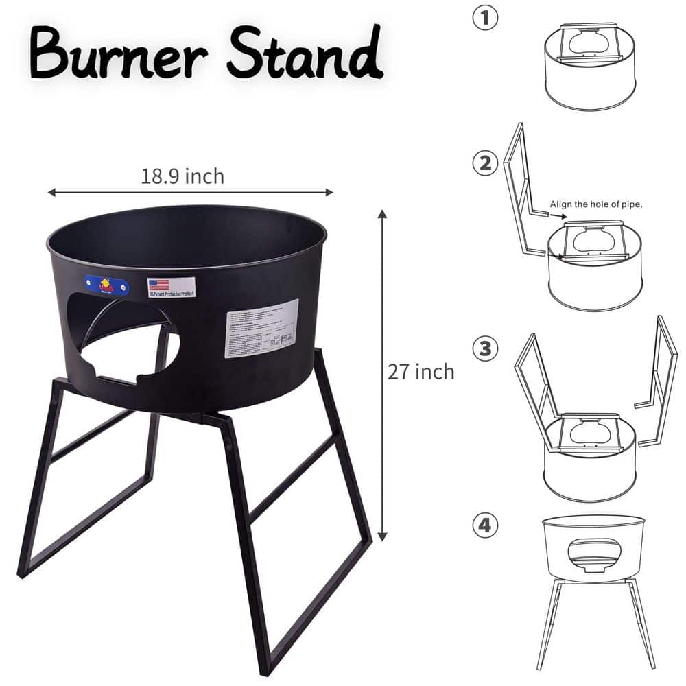 ARC 23" Black Stainless Steel Propane Burner Comal Set
