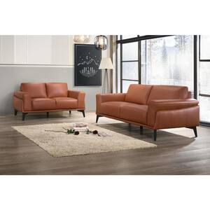 New Classic Furniture Como 2-Piece Terracotta Leather Living Room Set
