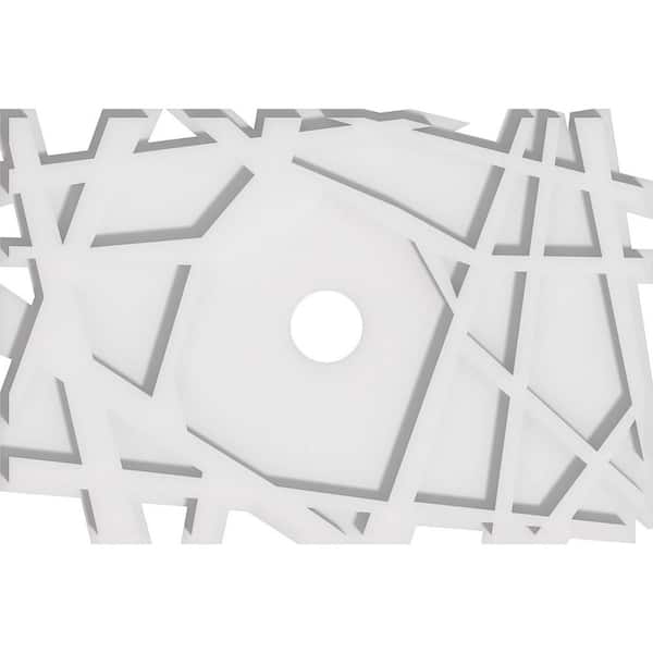 Ekena Millwork 18 in. W x 12 in. H x 2 in. ID x 1 in. P Novo Architectural Grade PVC Contemporary Ceiling Medallion