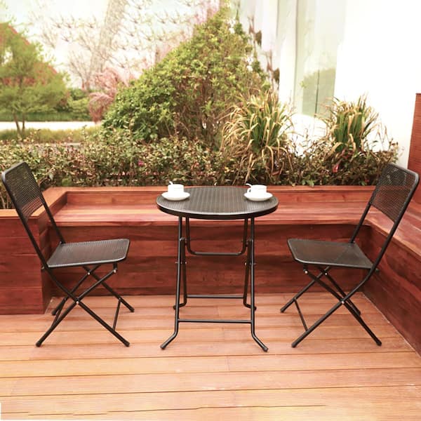 black metal garden bistro set