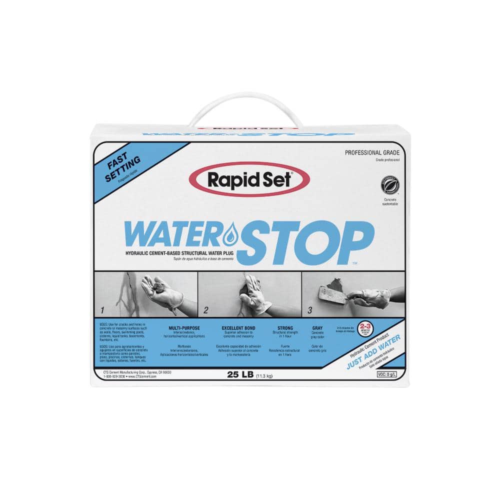Rapid Set 25 lbs. Water Stop Hydraulic Cement in Gray 52020025