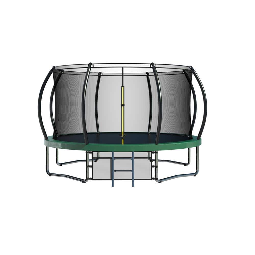 10 ft. Outdoor Recreational Trampoline with Enclosure Net Ladder for Kids A