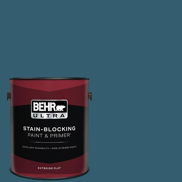 BEHR ULTRA 1 gal. #ECC-13-3 Flowing River Flat Exterior Paint & Primer