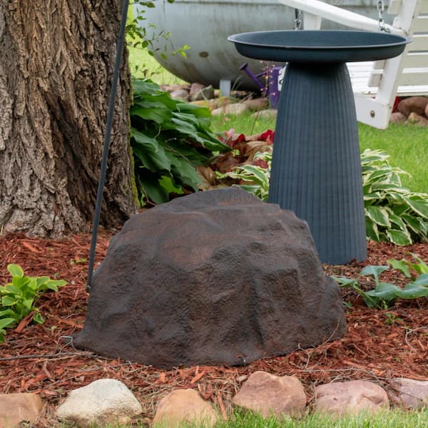 Sunnydaze Polyresin Low-Profile Landscape Rock with Stakes - Brown