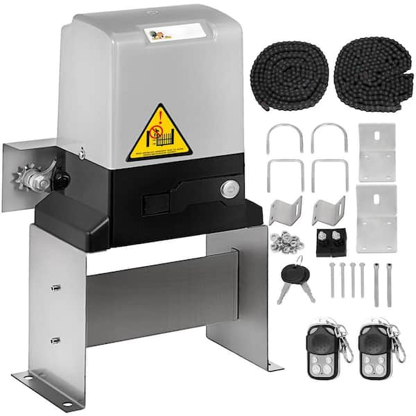 Automatic Sliding Gate Opener 1400 lbs. Gate Operator Hardware Kit with 2 Remote Controls Slide Gate Opener for Security