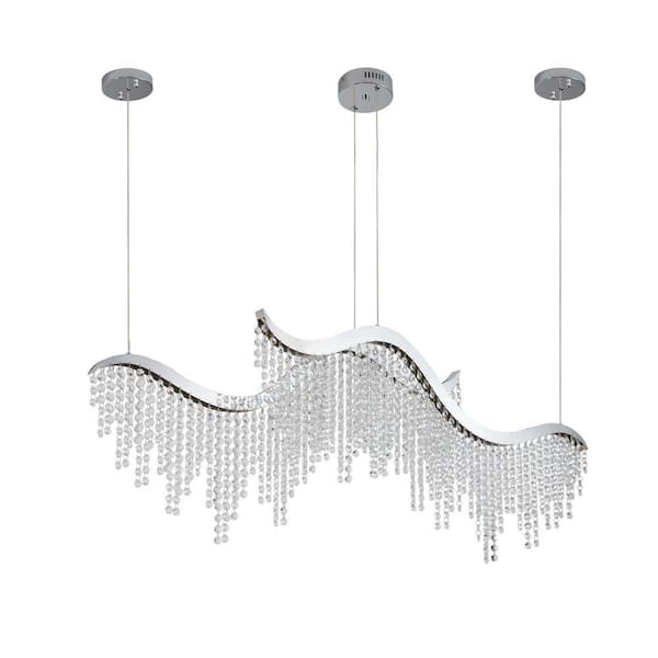 Runesay 15.76 in. 2-Light Integrated LED Chrome Luxurious Modern
