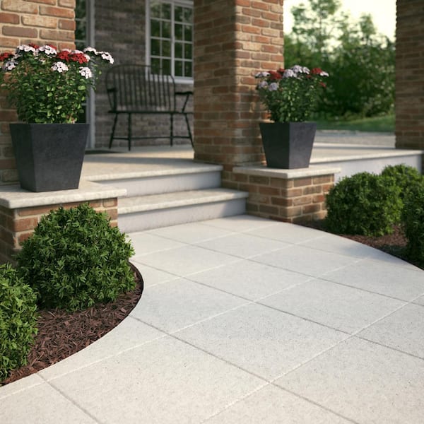 15.75 in. x 15.75 in. x 1.75 in. White Concrete Step Stone (90- Piece Pallet)