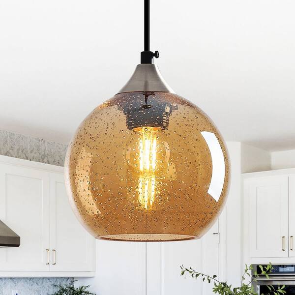 ZHLWIN Home Lighting ‎60 Watts 1 Light 7. 87in Amber Glass Pendant