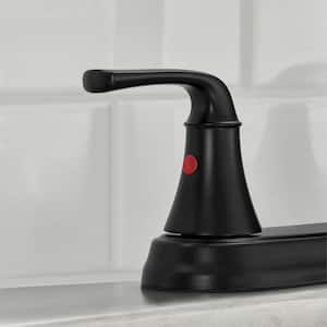 Sadira Double Handle Pulldown Sprayer Kitchen Faucet with Soap Dispenser in Matte Black