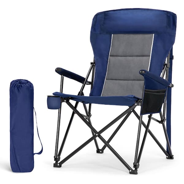 Oversize Folding Camping Chair with High Back Cup Holder Side Pocket