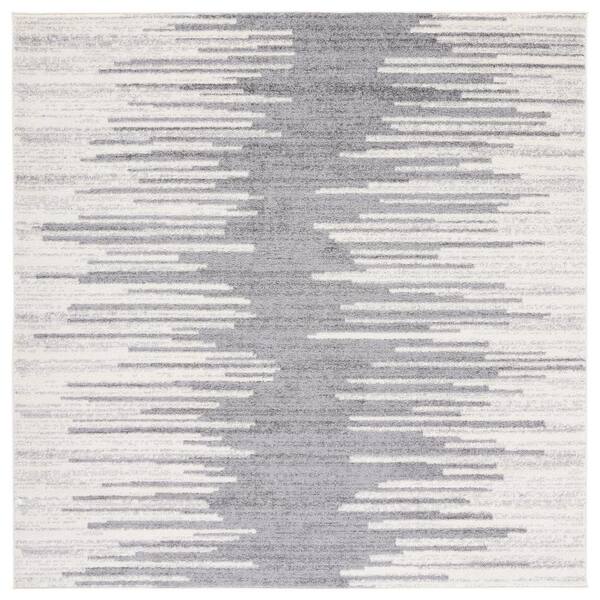 SAFAVIEH Tulum Dark Gray/Ivory 7 ft. x 7 ft. Abstract Square Area Rug
