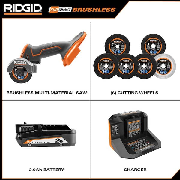 RIDGID 18V SubCompact Brushless Cordless 3 in. Multi-Material Saw 