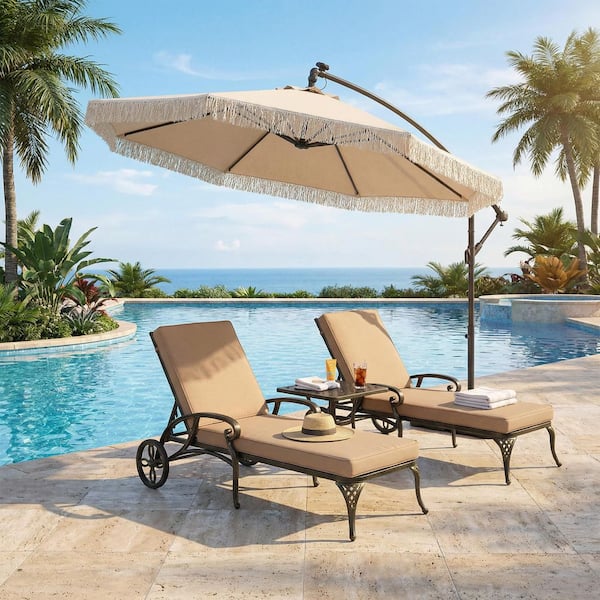 5 ft patio umbrellas PURPLE LEAF 14ft Patio Market Umbrella with Base Double-sided Sun Beach Umbrellas with Crank for Pool Beach Deck Backyard Cream, White