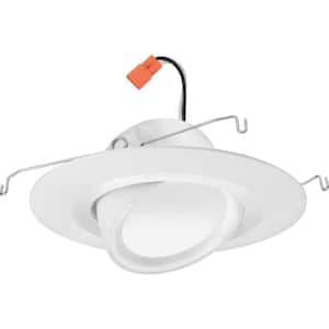 Retro Basics Adjustable 5/6 in. Selectable CCT Integrated LED Retrofit White Housing Required Recessed Light Trim