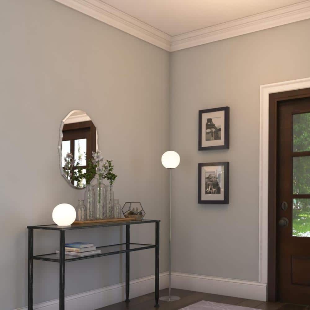 Eglo Rondo 8-Inch Silver Globe Table Lamp with Frosted Opal Shade
