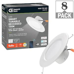 5 in./6 in. T20 SMART Integrated LED Recessed Light Trim Powered by Hubspace Adjustable CCT New Construction (8-Pack)