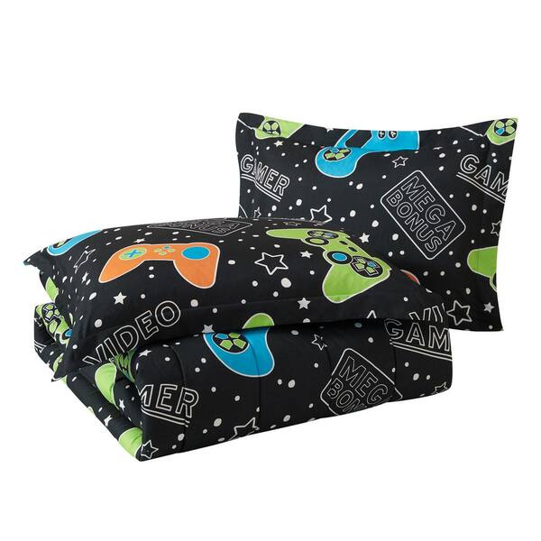 Gaming Bed Sheet Set Queen Size - Video Game Controller Design, Microfiber, 4 Piece With Deep Pocket