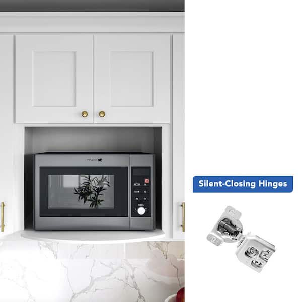 27 in. W x 17 in. D x 36 in. H Ready to Assemble Solid Wood Shaker Microwave Wall Kitchen Cabinet in White