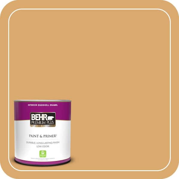 BEHR PREMIUM PLUS 1 qt. #ICC-70 Flower Field Eggshell Enamel Low Odor Interior Paint & Primer
