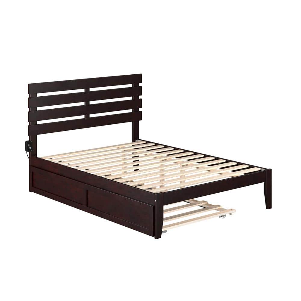 Espresso Full Platform Bed with Twin Trundle and Storage Drawers