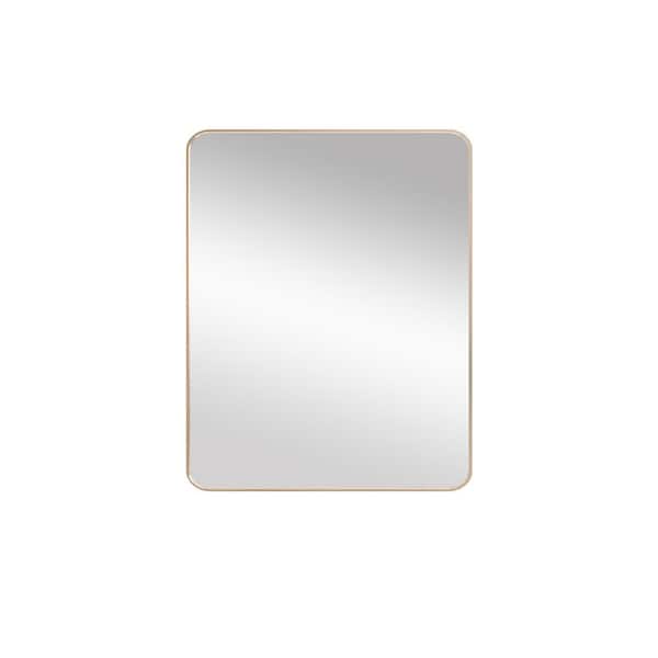 Unbranded 30 in. W x 36 in. H Rectangle Aluminum Framed Wall Bathroom Vanity Mirror in Brushed Nickel