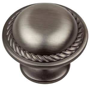 1-1/8 in. Dia Satin Pewter Round Rope Cabinet Knobs (10-Pack)