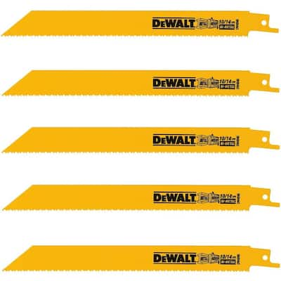 DEWALT 9 In. 6 Teeth Per In. Taper Back Bi-Metal Reciprocating Saw ...