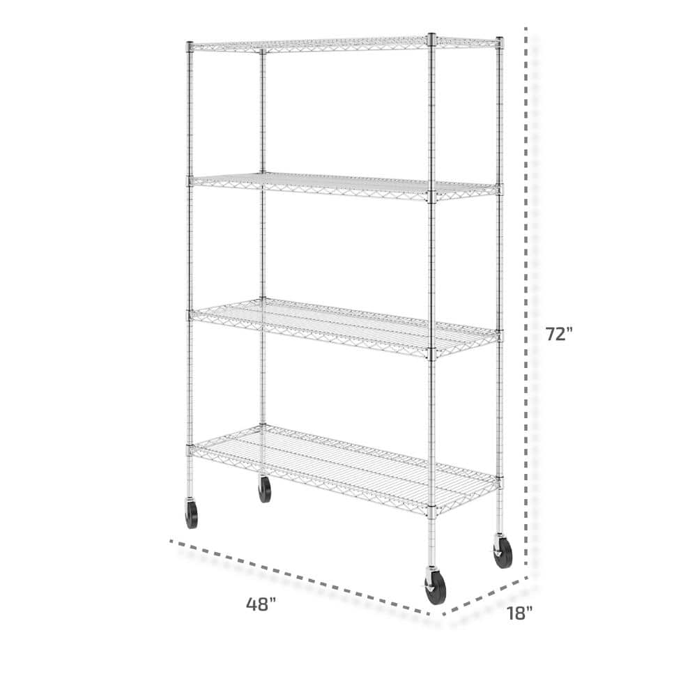 Heavy-Duty 4-Tier Adjustable Wire Shelving Unit