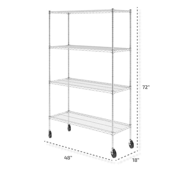 18 x 48 x 63 Stainless Steel Wire Shelving Unit with 4 Super Erecta®  Wire Shelves