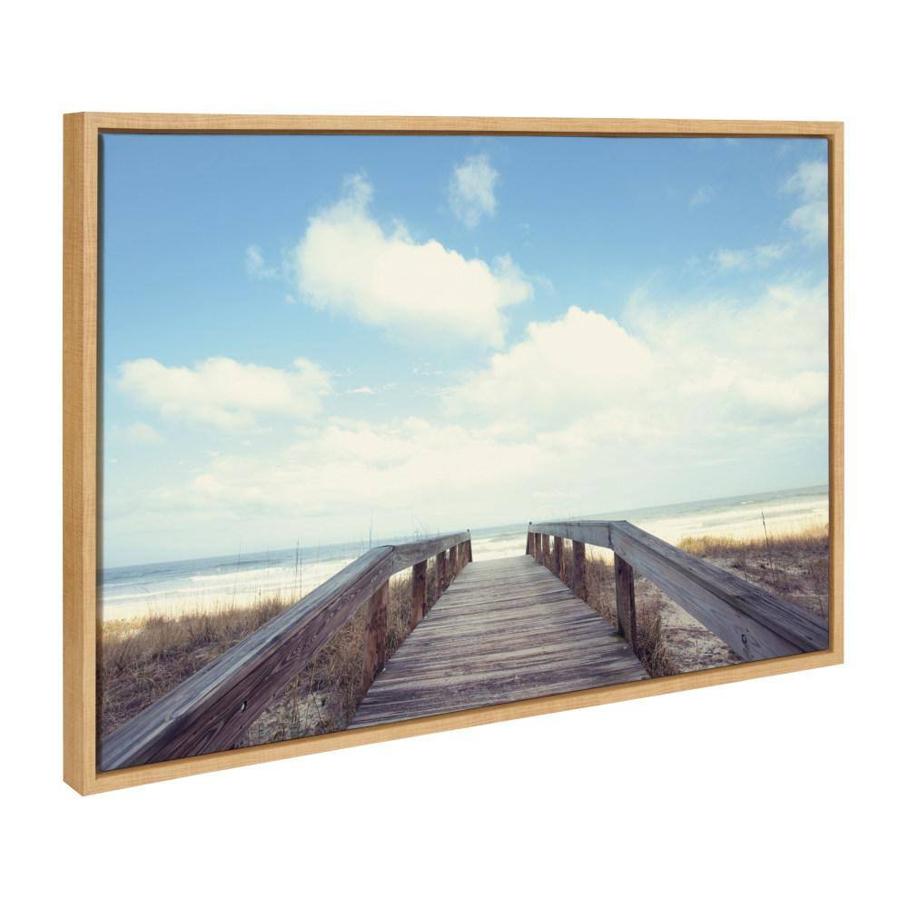 Sylvie Natural Framed Beach Canvas Print, 27" x 36"