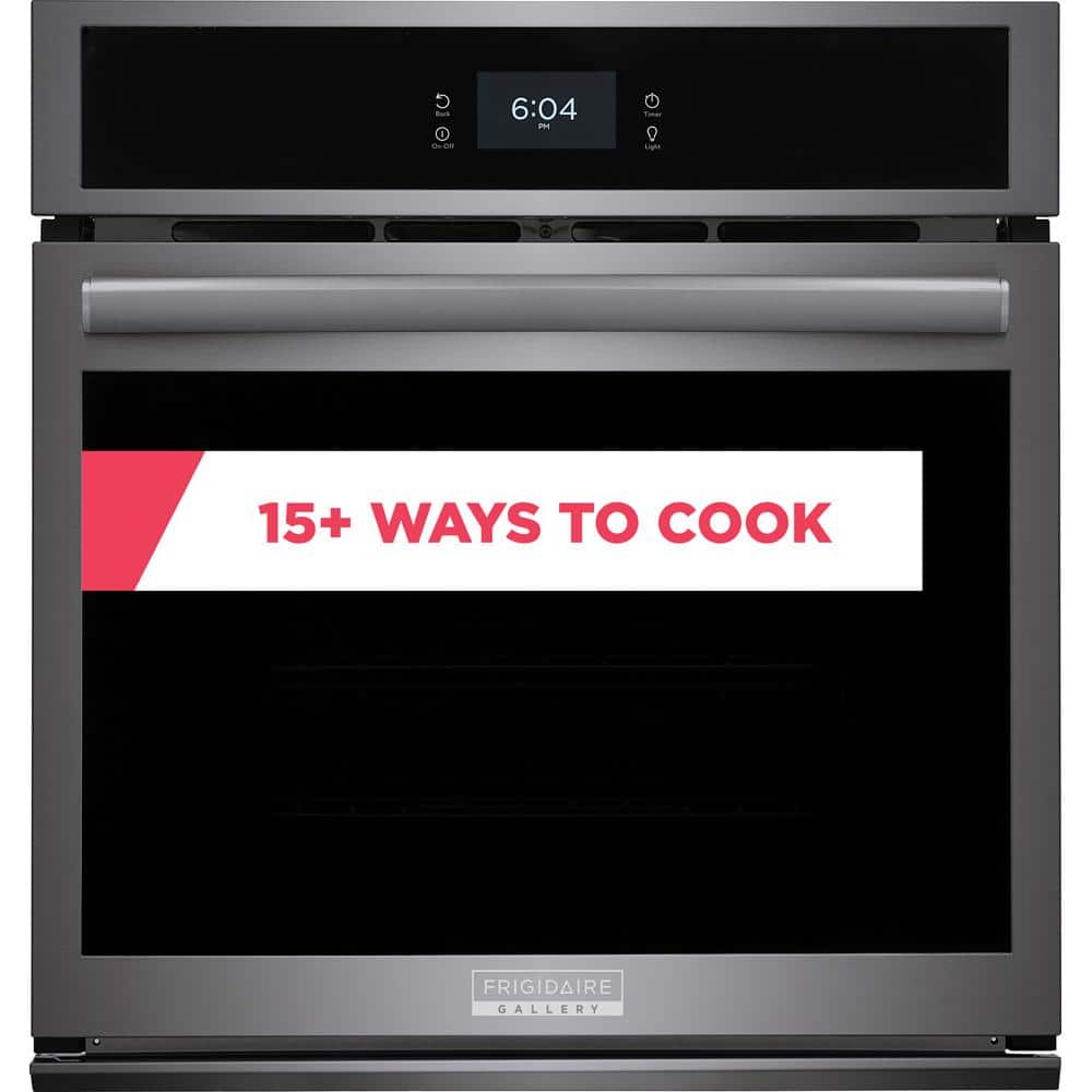 Gallery 27 in. Single Electric Built-In Wall Oven with Total Convection in Smudge-Proof Black Stainless Steel