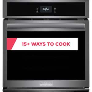 Gallery 27 in. Single Electric Built-In Wall Oven with Total Convection in Smudge-Proof Black Stainless Steel