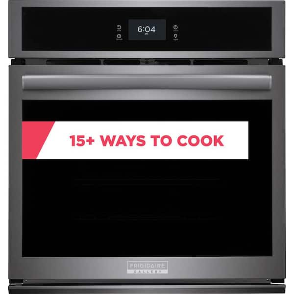 Frigidaire Gallery 27 in. Single Electric Built-In Wall Oven with Total Convection in Smudge-Proof Black Stainless Steel