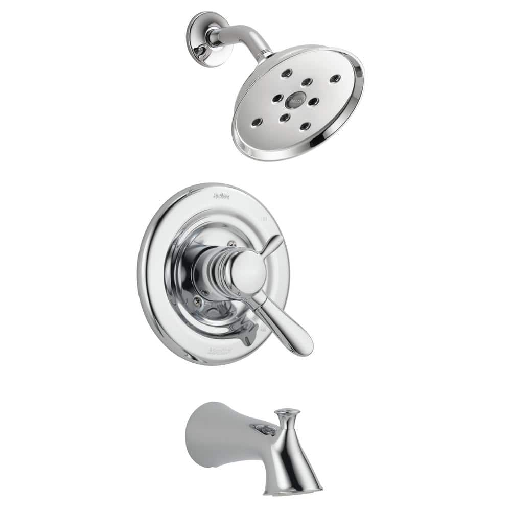 Delta Lahara 1-Handle H2Okinetic Tub and Shower Faucet Trim Kit in ...