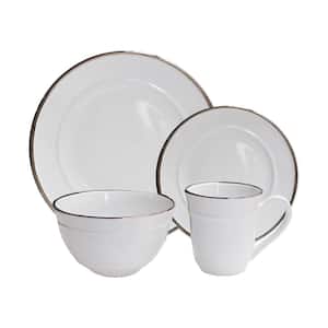 16-Piece Solid White Stoneware Dinnerware Set (Service for 4)