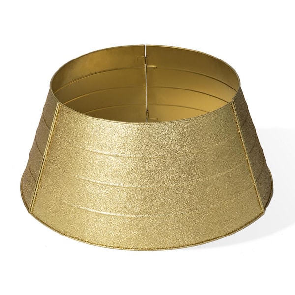 25.75 in. D Gold Metal Glitter Tree Collar
