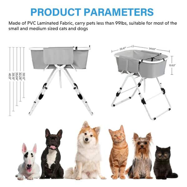 Foobrues Portable Elevated Pet Bathtub with Drain Hose and Harness Foldable  Bathing Stati JUN23SJDEY19 - The Home Depot