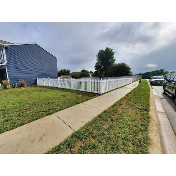 Weatherables Plymouth 4 ft. W x 3 ft. H White Vinyl Picket Fence Gate Kit